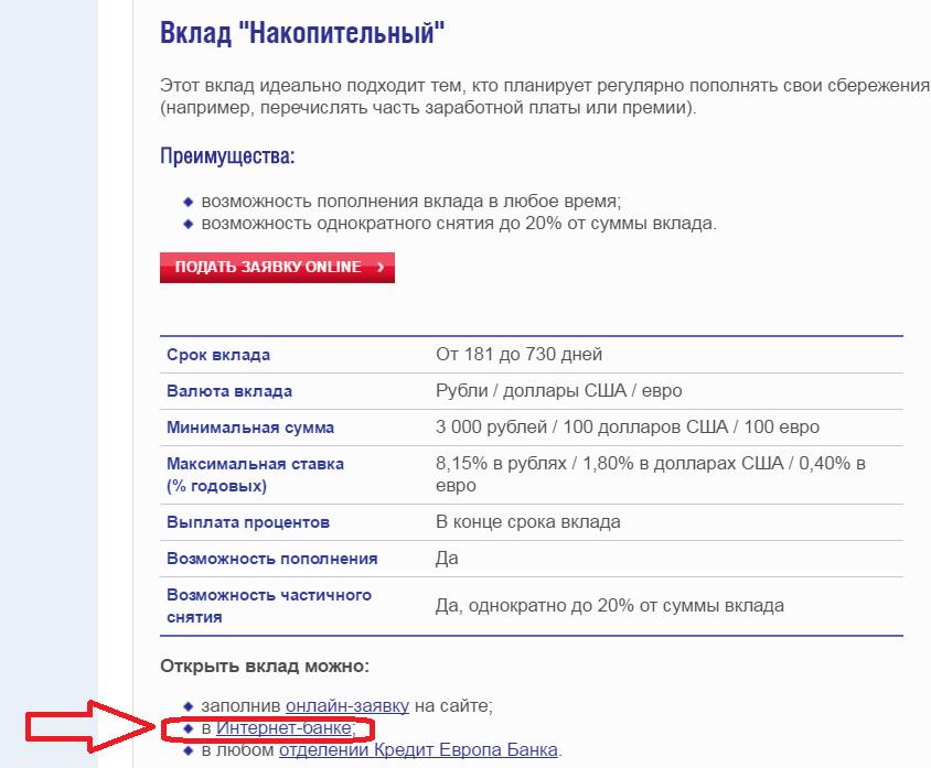 Заявка кредит Европа банк 3